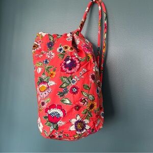 Vera Bradley Coral Floral Ditty Bag NWT Travel Cosmetic Organizer Retired Rare